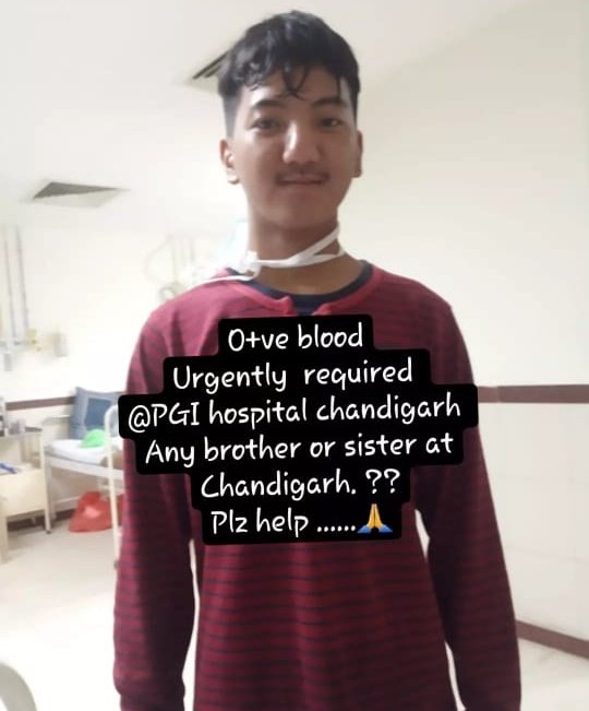 nawangofficial's tweet photo. URGENT REQUIRED Blood 🩸💉!
Name : Laal Singh
Heart Patient
Heart Surgery on 25/02/2022
Required : O+ve
Ward : CTBS-A
Bed : A
Hospital : PGIMER, Madhya Marg Sec 12, Chandigarh.
Please Your Help Will Save Someone Life.
Contact No : 78896 27757
#NeedBlood #PoorPerson https://t.co/eulEroBLCu