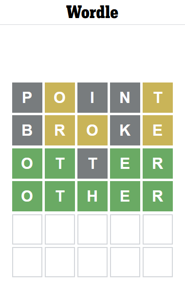 curious_sapiens's tweet photo. My first wordle😎 https://t.co/PVqK52QP3V