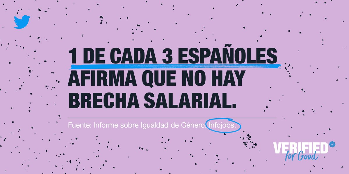 BrechaSalarial's tweet photo. Al verificarse la cuenta #BrechaSalarial, el símbolo más reconocido e icónico de Twitter, se dará visibilidad y veracidad a un hecho indiscutible, fehaciente y demostrable que muchos aún hoy no quieren creer.  #VerifiedforGood #BrechaSalarial https://t.co/270gapATLm