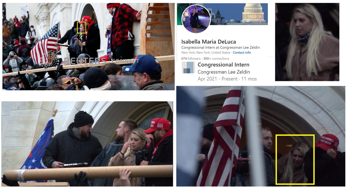 On Jan 6th 2021 she Stormed the Capitol in April 2021 she is an Intern for Congressman Lee Zeldin
#Insider1358 Isabella Maria DeLuca has not been arrested! More info seditionhunters.org/insider-1358-i…