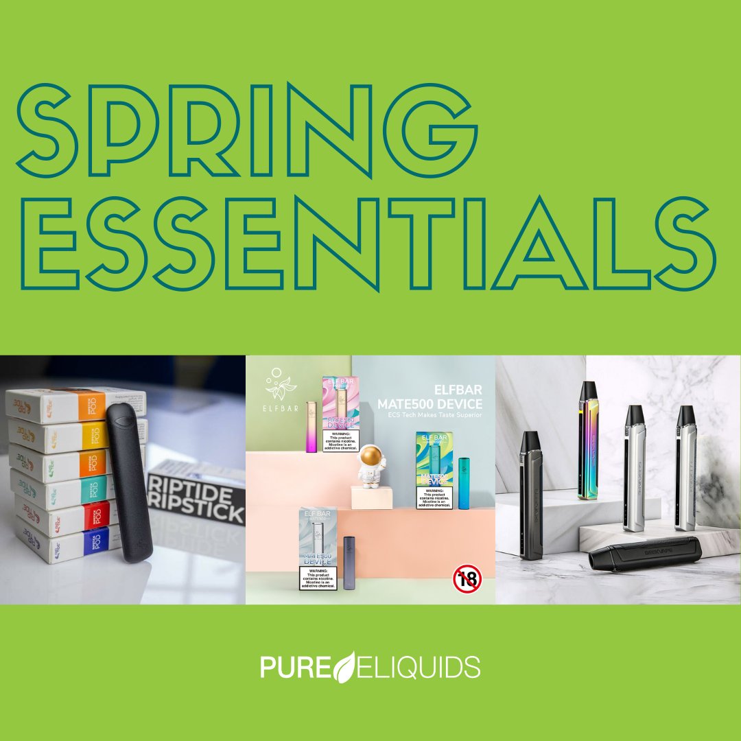 It's almost Spring Time!☀️

Here are your Spring Essentials!✅

#pureeliquidsuk #pureeliquids #eliquids #eliquid #ukeliquid #ukvaping #ukvapestore #vapepure #vape #vaping #springessentials #ss22 #spring #springtime #disposablevapes #disposables #vapekits