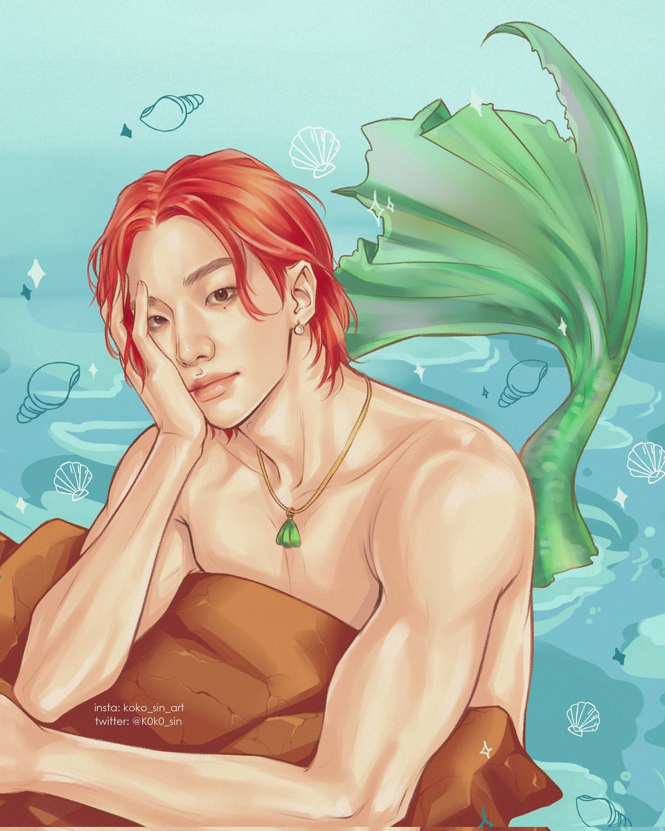 K0k0_sin's tweet photo. mermaid Hyunjin 🧜🦀🐠

#StrayKids #스트레이키즈
#현진 #Hyunjin #Straykidsfanart https://t.co/zjKwUAzFqu