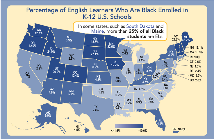 English Learners are not monolithic. They are a diverse population. 4.2% of K-12 ELs identified as Black (2017-18 data from the Office of English Language Acquisition) #Blackhistorymonth2022 

Link to full infographic ncela.ed.gov/files/fast_fac…