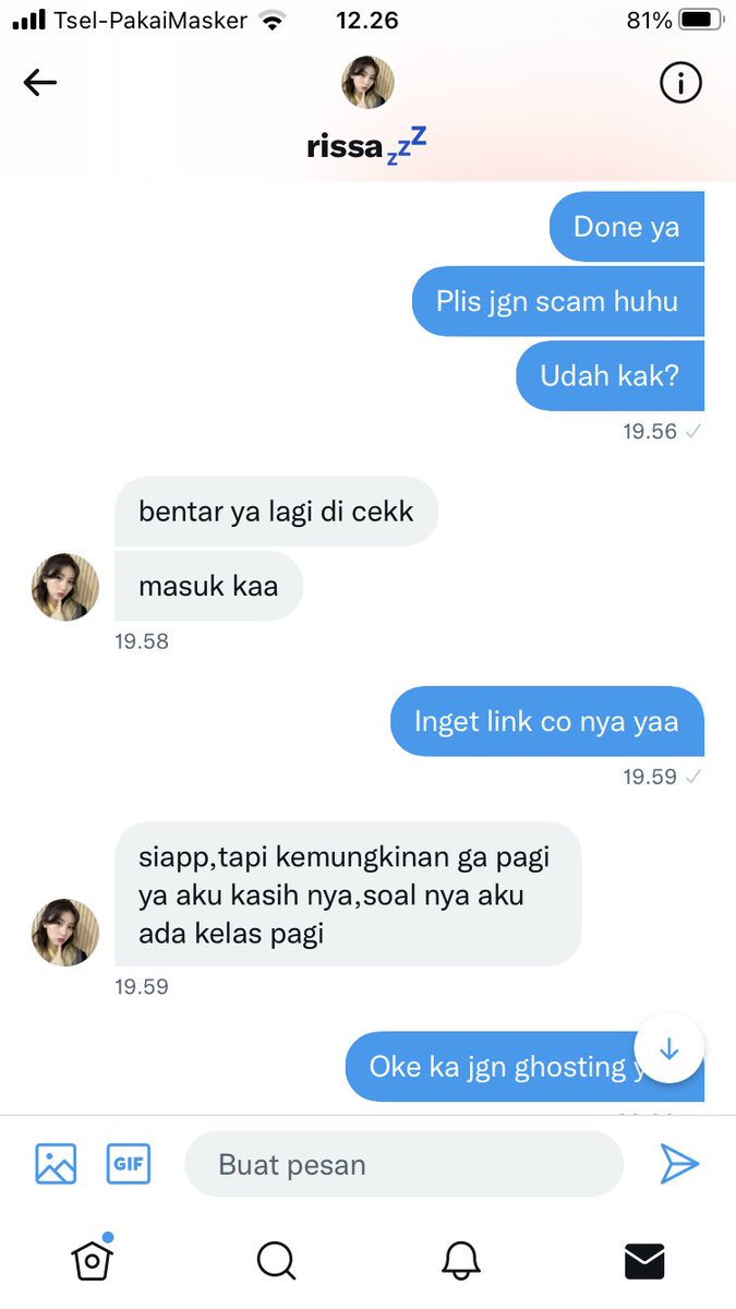 hcogfullsun's tweet photo. Akhirnya aku dp rendah 50k ke akun jasa cv yg dia kasi buat trf, terus aku minta link co dan dia janjiin ngasinya bsk siang hbs kelas karna akunnya msh error https://t.co/CR6B7RoFzK