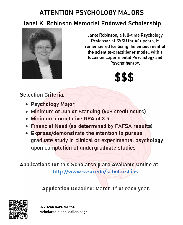 PsychologySvsu's tweet photo. Quick reminder that applications for the @SVSU Robinson and Mondol scholarships (and most other internal awards) are due in just a week!
Get those materials finalized and submitted folks! Go here: https://t.co/uEanzgb5n6
#SVSU
#WePsych
#Scholarships https://t.co/06STsjGo8s
