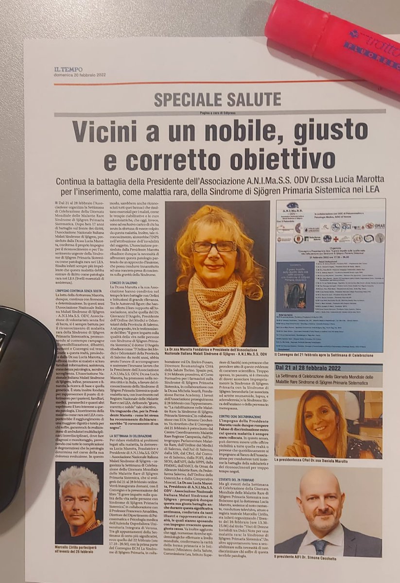 AIFI_nazionale's tweet photo. 🗞️ Anche AIFI è a fianco della battaglia dell’Associazione #ANIMASS per l’inserimento come malattia rara della Sindrome di Sjögren Primaria Sistemica nei LEA! L'articolo su @tempoweb https://t.co/N7DKGq17Nm