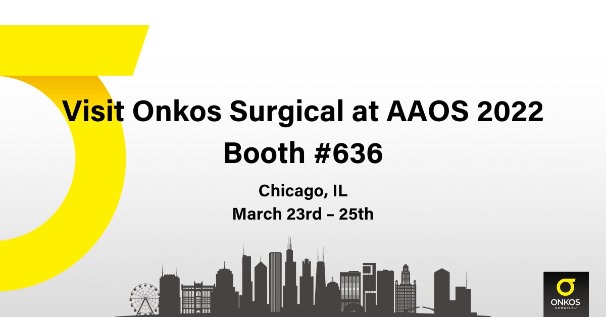 OnkosSurgical's tweet photo. #AAOS2022 is one month away! We are excited to share our #Onkos #precisionorthopaedics capabilities and to experience the latest advancements from the #orthoapedic community. Looking forward to seeing everyone in Chicago! Visit us at Booth #636 https://t.co/M2p9W94BW7
