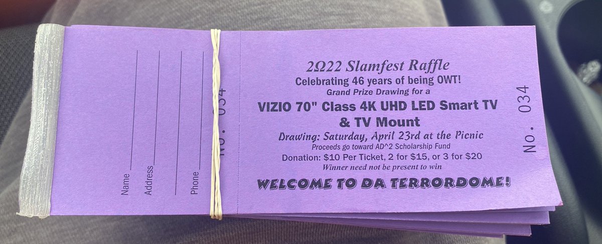 Make sure you get your tickets for the SLAMFEST raffle! Grand Prize is a 70" Vizio Smart TV &amp; TV Mount! Tickets are 1-$10, 2-$15, &amp; 3-$20! DM myself, <a href="/easymoneycobb/">Nick</a>, <a href="/_asvpredd_/">ShalvEsQUEbar</a> , or <a href="/RSS_225/">Ro🐶</a> when you want to purchase your tickets!