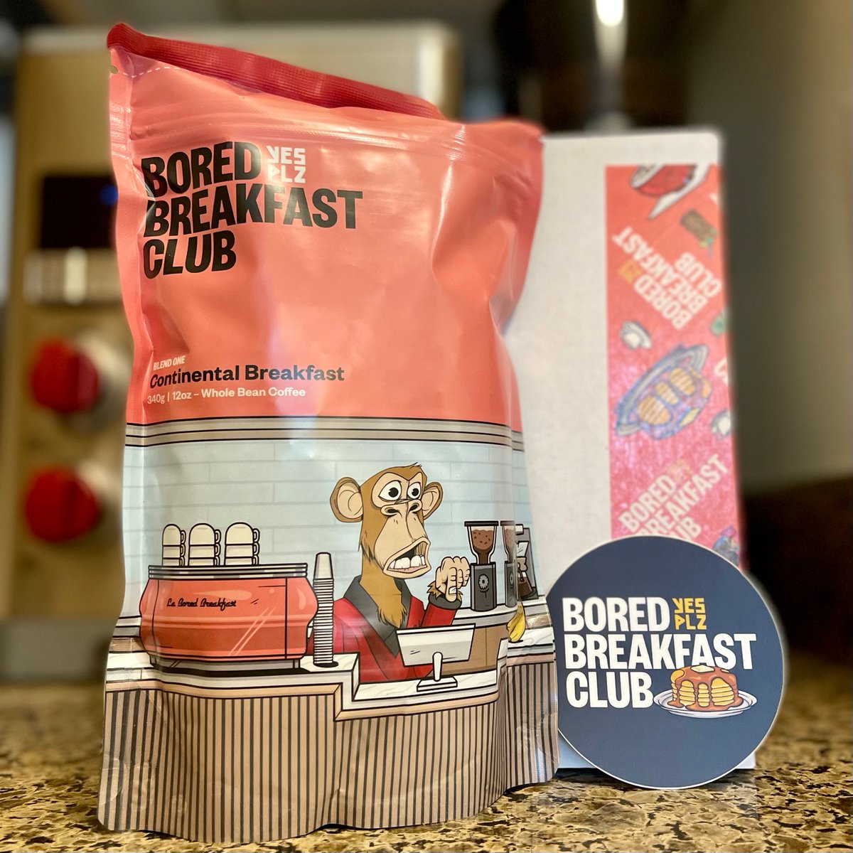 stavishmusic's tweet photo. Web3 coffee subscription and my first real-world asset for holding an NFT! Thank you @BoredBreakfast and cheers to Blend One #CoffeeandNFTs https://t.co/MoIhyjWDqO