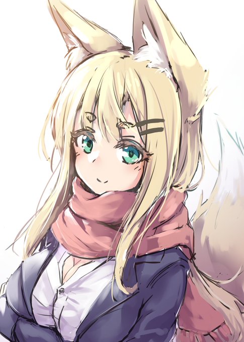 髪の毛巻き込みマフラーすき 