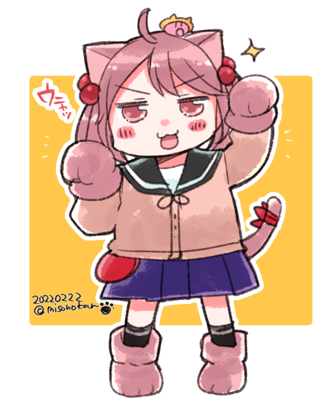 漣(艦これ) 「「ご主人さま～、にゃんにゃんしていくかい?」
#猫の日 」|みその🍥休憩中🐰🍓🌸のイラスト