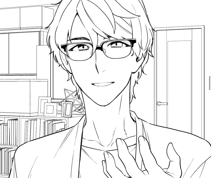 グッモーニン。ペン入れ中のヨエくん。 