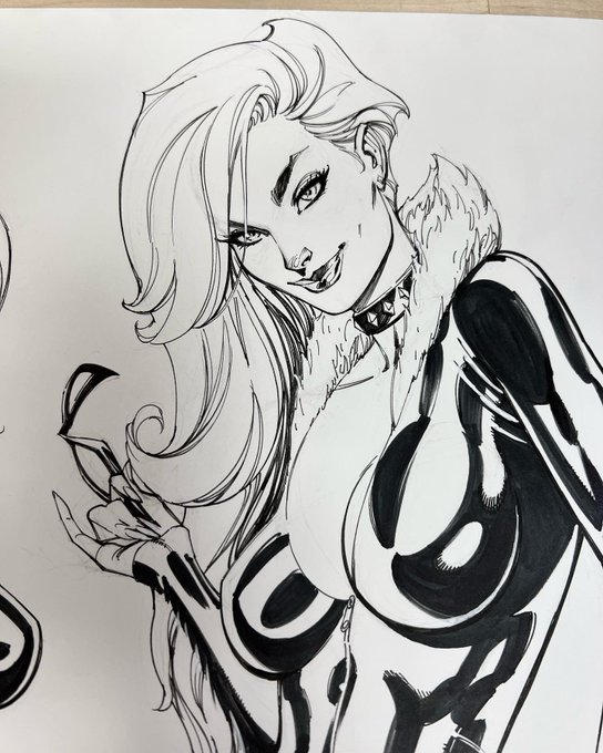 🕗✏️🖋🕠 Some process shots of my cover to the recent `Mary Jane &amp; Black Cat Beyond' one shot from @Marvel last month. If you missed this be sure to catch the 2nd print releasing soon! And if you ordered our web-store exclusives our replacement copies should be arriving soon! 