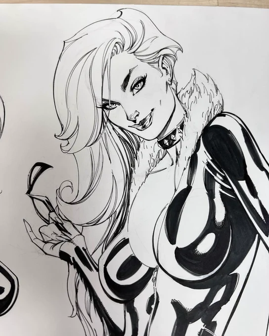 🕗✏️🖋🕠 Some process shots of my cover to the recent `Mary Jane &amp; Black Cat Beyond' one shot from @Marvel last month. If you missed this be sure to catch the 2nd print releasing soon! And if you ordered our web-store exclusives our replacement copies should be arriving soon! 