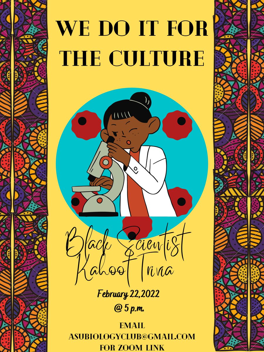 Join Biology Club tomorrow and quiz your knowledge as we honor Black History Month!