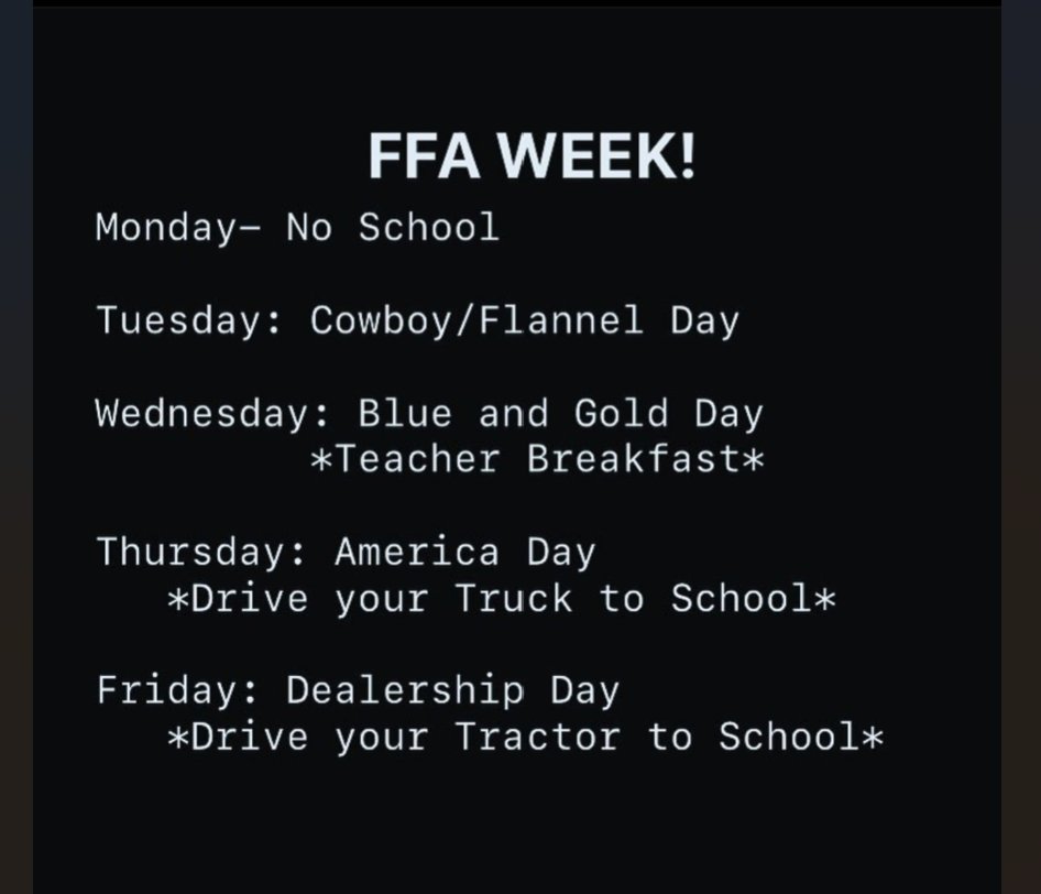 Help us celebrate FFA week!