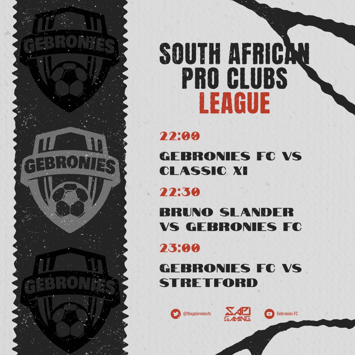 Our next SAPL League matches for tonight