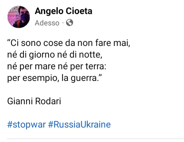 AngeloCioeta's tweet photo. #StopWar #NoWar #RussiaUkraineCrisis #giannirodari https://t.co/OplZ1buEtU