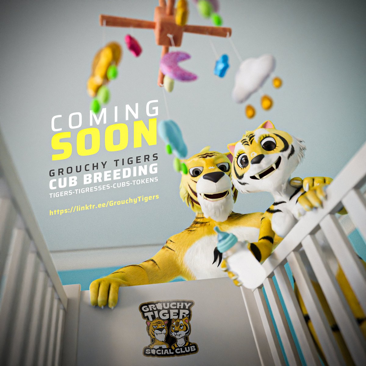 GrouchyTigers's tweet image. 🍼Get your @GrouchyTigers and #Tigresses ready, Grouchy Tigers Cub Breeding is coming real soon! 

linktr.ee/GrouchyTigers

#nft #nftart #cryptoart #digitalart #nftcollector #nftcommunity #nfts #nftartist #crypto #eth #blockchain #opensea #openseanft #grouchytigers @opensea @puma