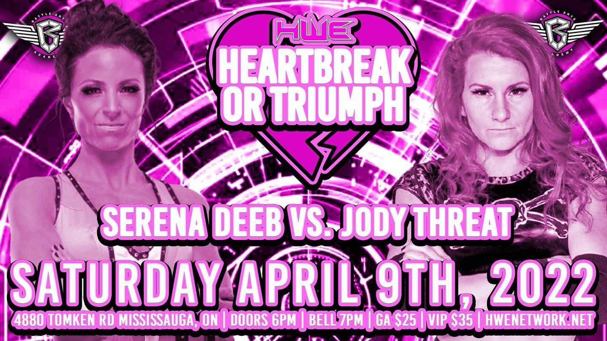 VAUGHN (@vaughnvertigo) on Twitter photo Pretty bummed to be missing these.
<a href="/ItsAlexiaNicole/">Alexia Nicole</a> & <a href="/JodyThreat/">Jody Threat</a> deserve all the recognition for holding down the Ontario scene these past few years.
These are both main events matches & I hope they get treated as such. Pretty bummed to be missing these.
<a href="/ItsAlexiaNicole/">Alexia Nicole</a> & <a href="/JodyThreat/">Jody Threat</a> deserve all the recognition for holding down the Ontario scene these past few years.
These are both main events matches & I hope they get treated as such.