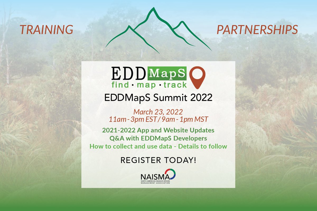 NAISMAorg's tweet photo. 📆 It's back! On March 23 we'll host @Bugwood for the latest on projects, data, verifiers, and other tools for reporting invasive species.

https://t.co/DOUUHMzNxE #InvasiveSpecies https://t.co/1yTXB7QKSd