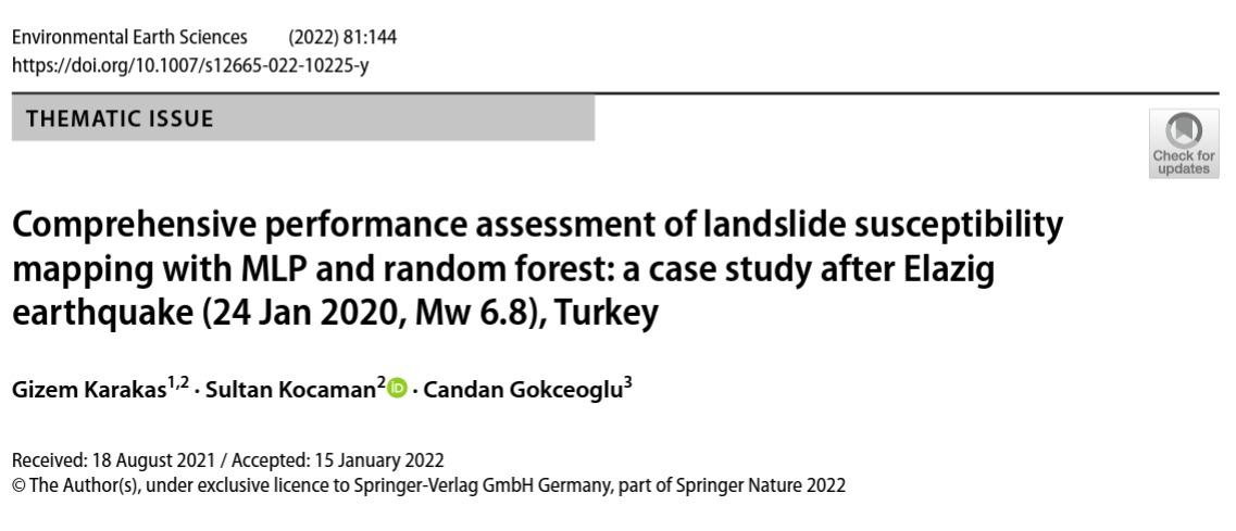 Our paper on the performance assessment of two #machinelearning algorithms for #landslide susceptibility mapping is now online @CGokceoglu @gzmkrks2 link.springer.com/article/10.100…