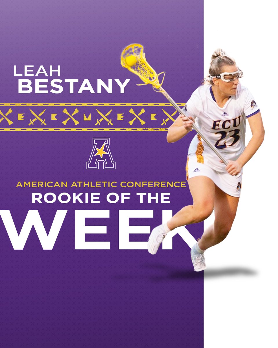 eculax's tweet photo. After bagging her first career 🎩 trick and finishing the weekend with 🖐️ points, Leah Bestany was named the @American_WLax Rookie of the Week!

📰https://t.co/Ct9z2RvRuV https://t.co/vqVTjTAiJZ