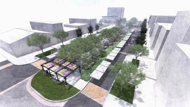 odonaldii's tweet photo. Take a look at a few early concepts of the pending transformation of Broad Street. The new James Brown Linear Park is slated to bring a new greenspace to the heart of Downtown Augusta! #LoveAugusta #AugustaForward https://t.co/VieZDqkBUt