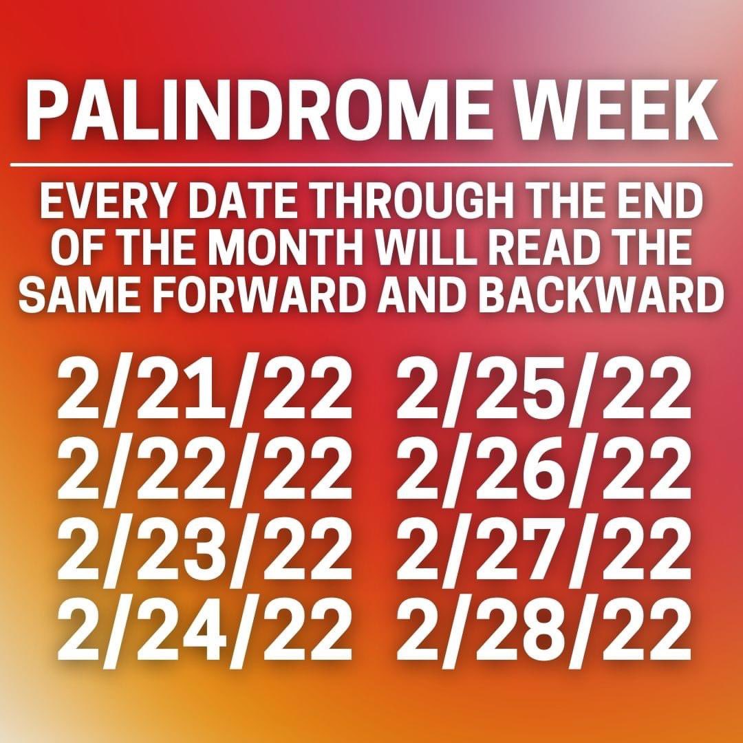 abunena5's tweet photo. Celebrate #palindrome week https://t.co/u09DYaPGIN