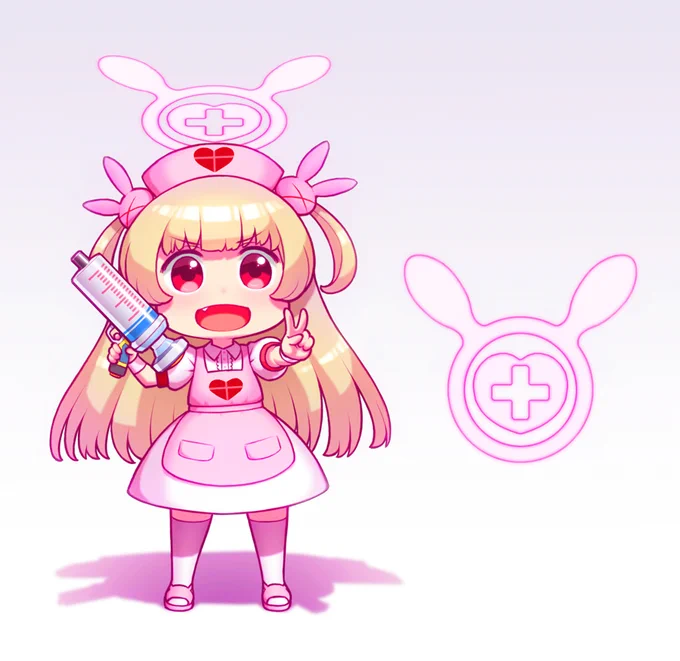 ヒナの誕生日絵の合間の息抜き楽描き『もし名取さながキヴォトスに召喚されたらこんな』というネタ絵 