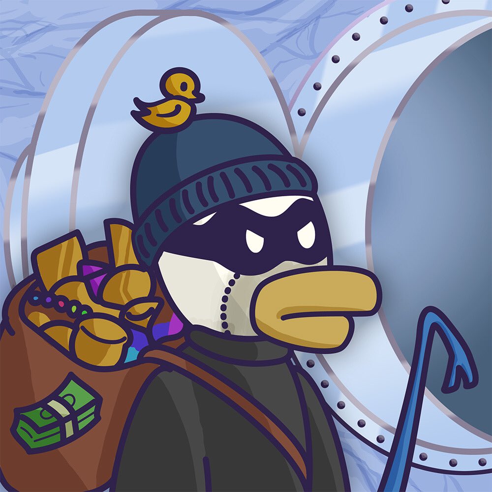 Our Robber Ducky always keeps his little buddy with him on heists. It's his good luck charm.🧿