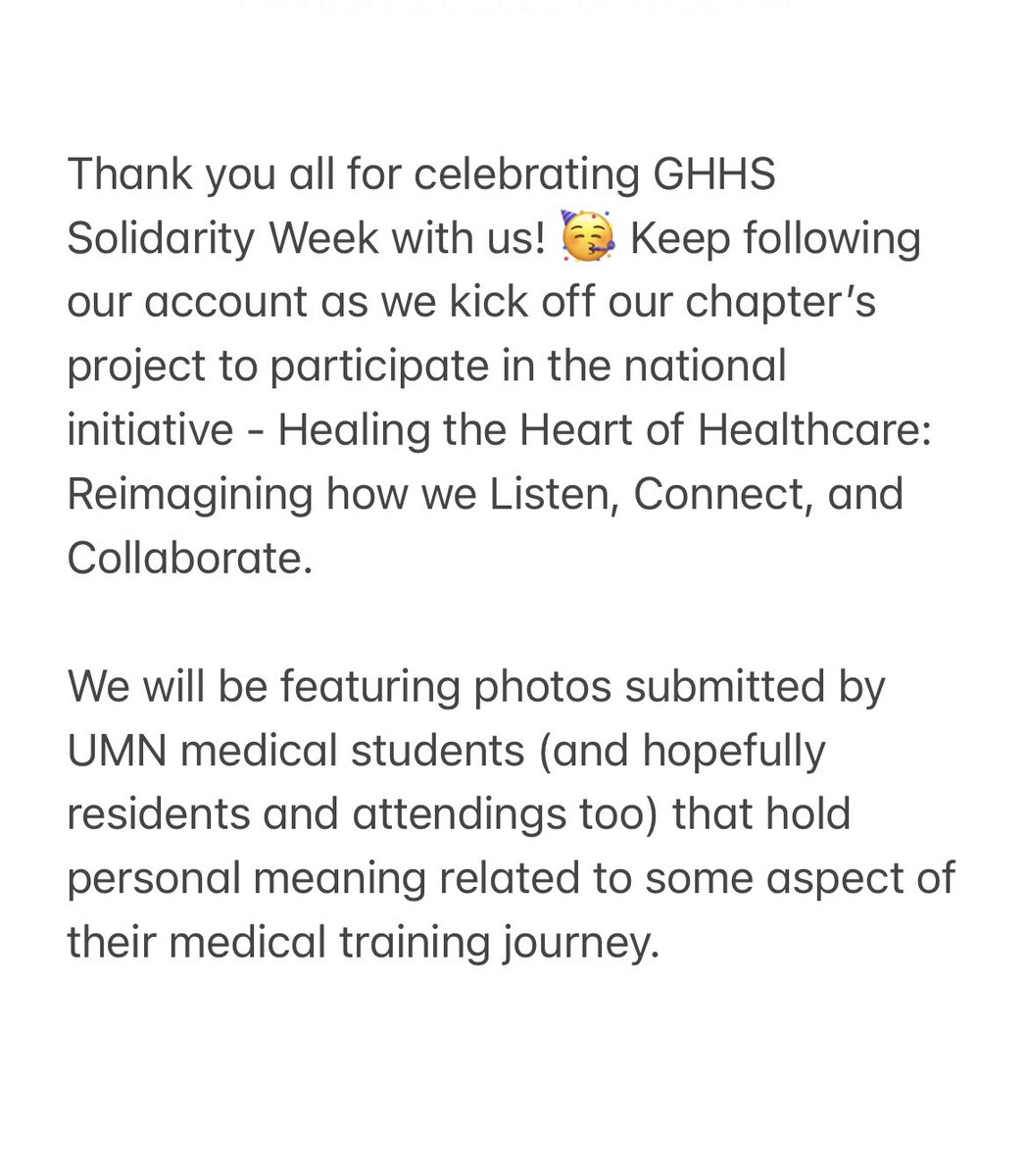 Follow our virtual project for the GHHS initiative on Instagram. Our handle is the same as our Twitter ❤️