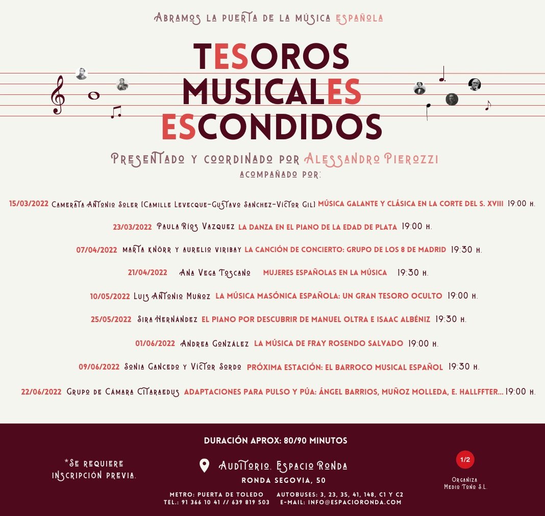 ¡Qué pecado español el no valorar lo que tenemos!
Miramos fuera y ocultamos lo de dentro
Gran iniciativa de mi amigo @biblioalex70 
Tesoros Musicales Escondidos...
Una labor compleja encontrarlos y hacerlos sonar
Precioso ciclo musical
Abramos la🚪y el 🧠a nuestra 🎼atentos...