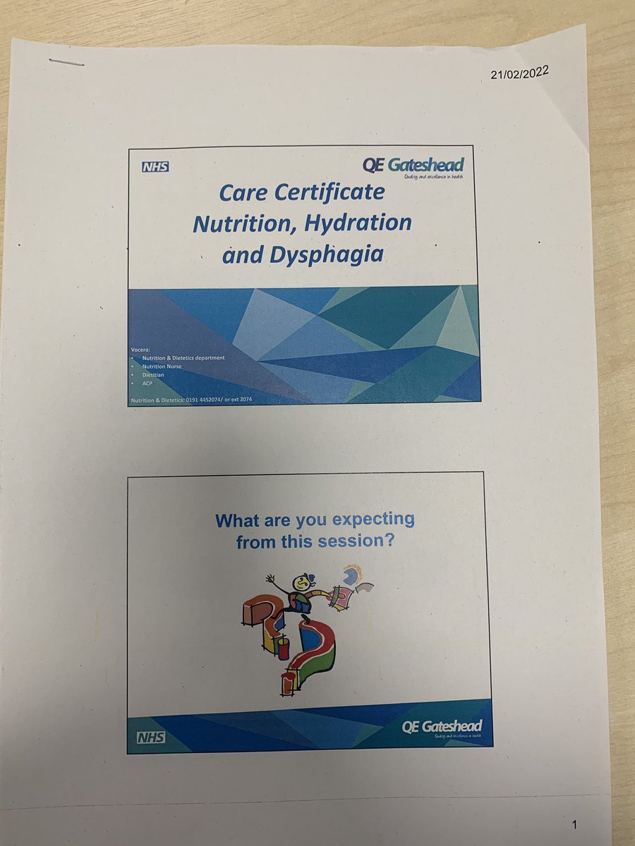 Care Certificate training Day 1. Wonderful training for our new HCAs. @QEGateshead <a href="/JeanCrone/">christine crone</a> <a href="/jocoleman68/">Joanne Coleman</a> #HCSW #NHS #carecertificate #SALT #nutrition