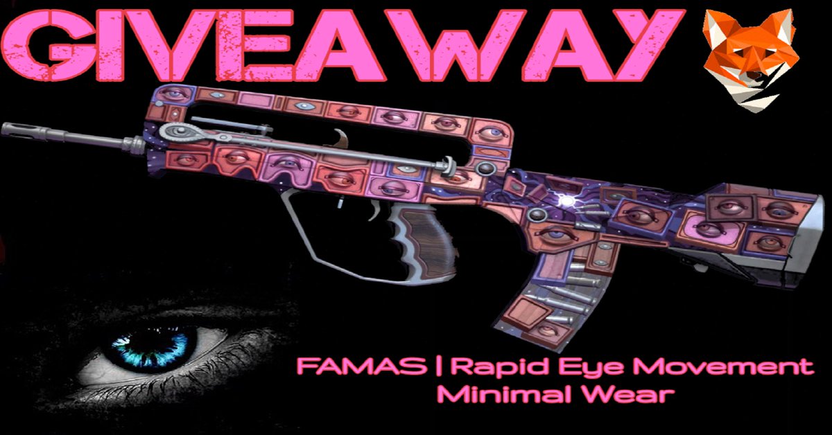 IT'S GIVEAWAYTIME!
U like the new FAMAS | Rapid Eye Movement?
Get it now!

✅Follow me
🔁❤️Retweet &amp; Like
👨‍👨‍👦Tag 3 friends

🏁Rolling in 2 weeks