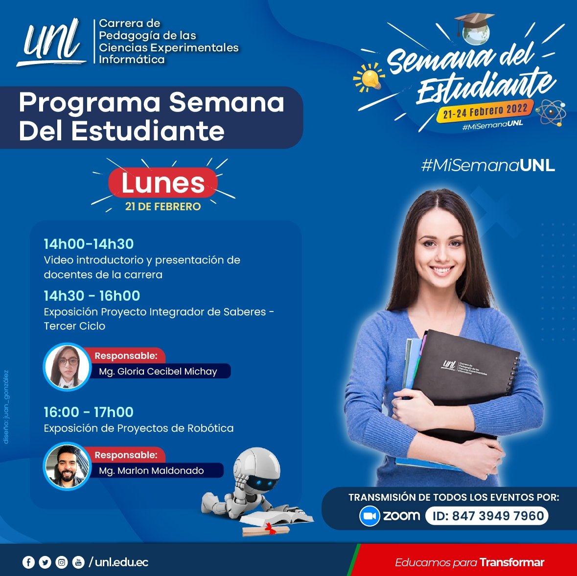 ¡Arrancamos con #MiSemanaUNL! 🥳 🤩

¡Ven y disfruta de las intervenciones de nuestros estudiantes en esta Semana del Estudiante 2022! 🥳

#YoSoyUNL
#InformaticaUNL2022
#EducamosParaTransformar