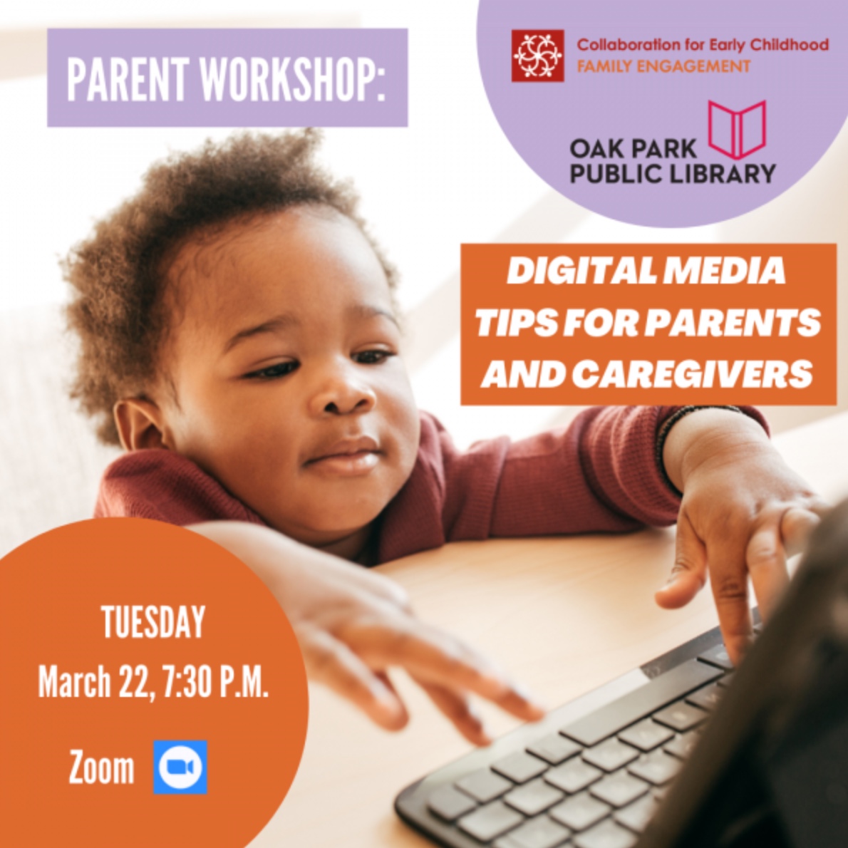 The Collaboration is partnering up with @oakparklibrary to host a digital media tips workshop for parents and caregivers!

It will be hosted by Eileen Saam and Jenny Jackson from Oak Park Public Library. RSVP today! https://t.co/1pDe3bpdgr https://t.co/6NQXlXPKrd