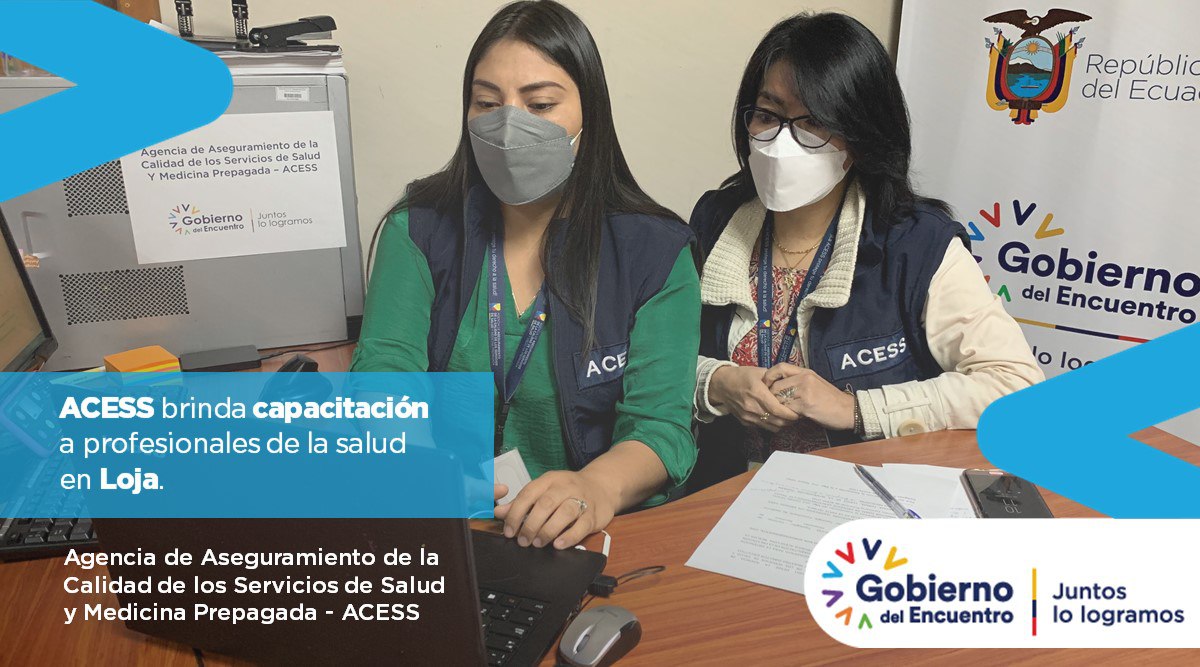 Acess_Ec's tweet photo. 🗞BOLETÍN
❇️Velamos por la #SeguridadDelPaciente que accede a servicios de salud.🩺🏥
En #Loja 📍capacitamos a los prestadores de salud 👩🏻‍⚕️👨🏻‍⚕️e impulsamos el cumplimiento de la normativa sanitaria.✍🏼✅
Conoce más aquí: 🔗 https://t.co/rEaGy8fJfO
#ProtegemosTuSalud https://t.co/emF5OnKAyu