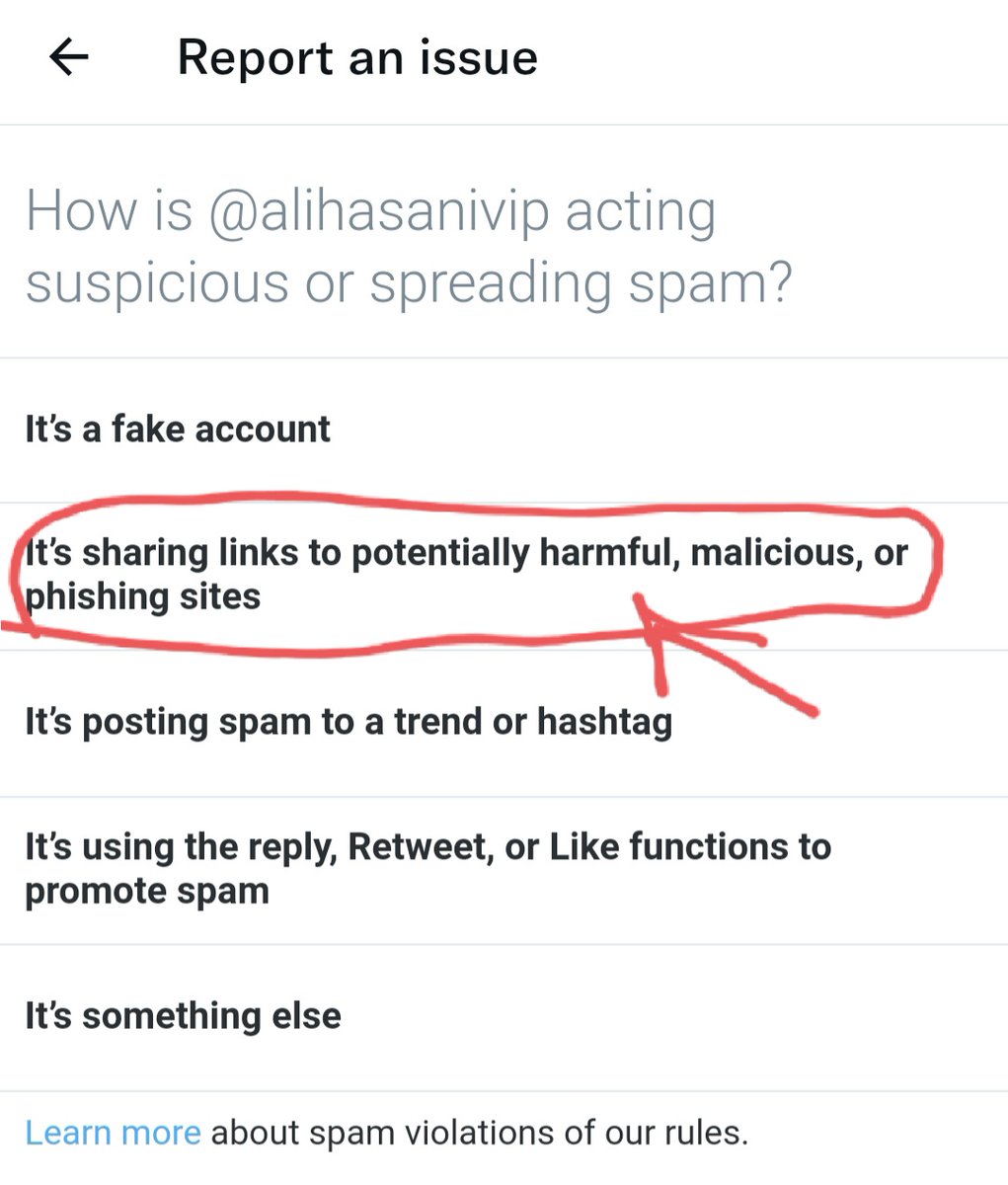 بیاید یه غیرت به خرج بدید
برای اینکه نشون بدیم فقط لب و دهن نیستیم
هرکی ۱۰ ثانیه وقت بزاره و همین الان این اکانت رو ریپورت کنه
دقیقا طبق عکس انجام بدید که زودتر نتیجه بگیریم
وجود این اکانت برای توییتر مضره👇👇
<a href="/alihasanivip/">Ali Hasani</a> 
هرکی ریپورت نکنه خره، خرررر🤨
ریتوییت لطفا