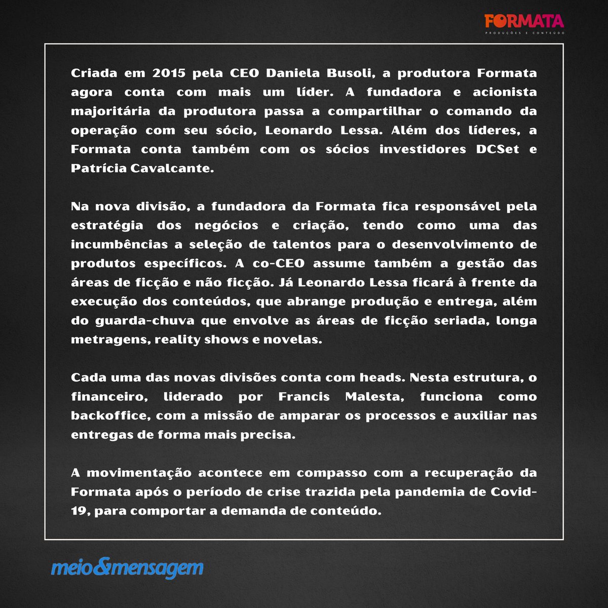 Formata Produções tweet media