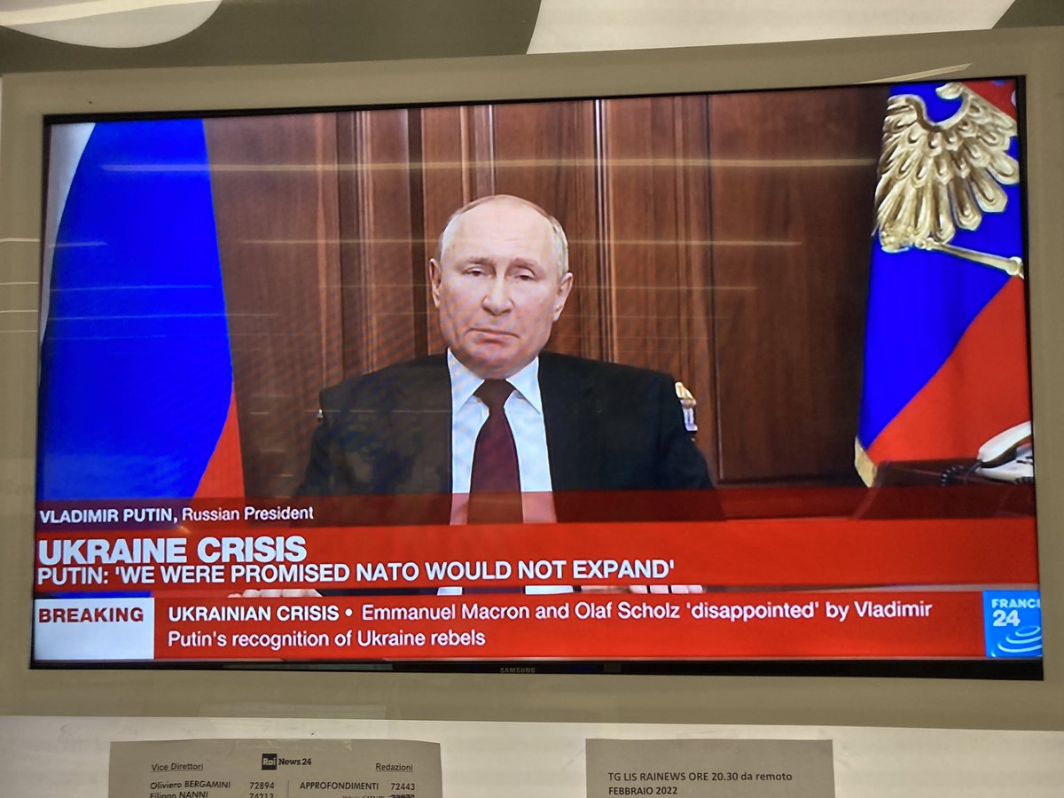 Parole che fanno venire i brividi, quelle di Putin. 
In diretta in mondovisione. <a href="/RaiNews/">RaiNews</a>