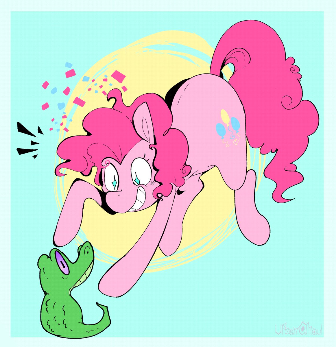 UrbanQhoul's tweet photo. Pink horse and her alligator https://t.co/d4V30SpxIs