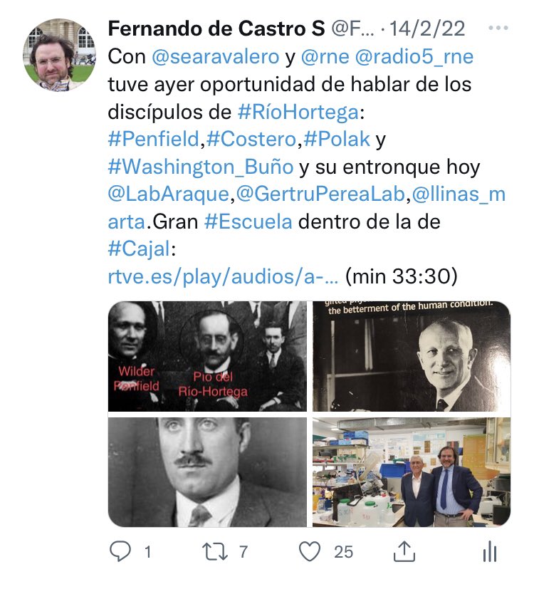 FdeCastroS's tweet photo. Con #WashintonBuño se va un pedazo grande de la moderna #Neurociencia.Gran científico+gran persona,siempre construyendo en positivo...y su propia #escuela @LabAraque @GertruPereaLab @llinas_marta Descanse en Paz.Aquí impartiendo su #MemoriaViva @SENC_ y recuerdo reciente en @rne https://t.co/JA9tr6NBPO