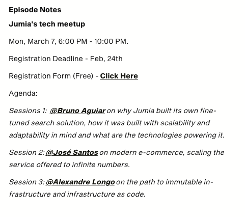 PodcastNullpp's tweet photo. بالنسبة لل Meetup الي ذكرنا في الحلقة، التفاصيل حتلاقوها في ال show notes و ده registration link (google form) https://t.co/O3ATdQmhYS https://t.co/9KawH6uwSY