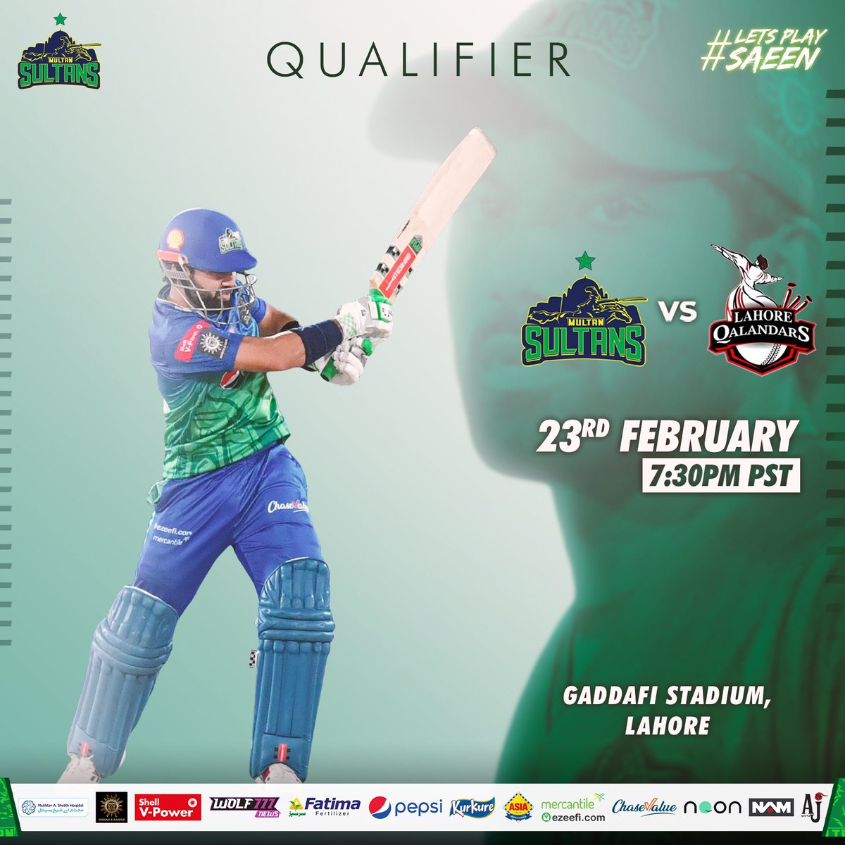 MultanSultans's tweet photo. Mark you Calendars 🗓 #Janoobis.
#Sultans face off against the @lahoreqalandars in @thePSLt20 Qualifier.
#BackYourTeam #HBLPSL #SultanAaGayya https://t.co/MYmJBWttGe