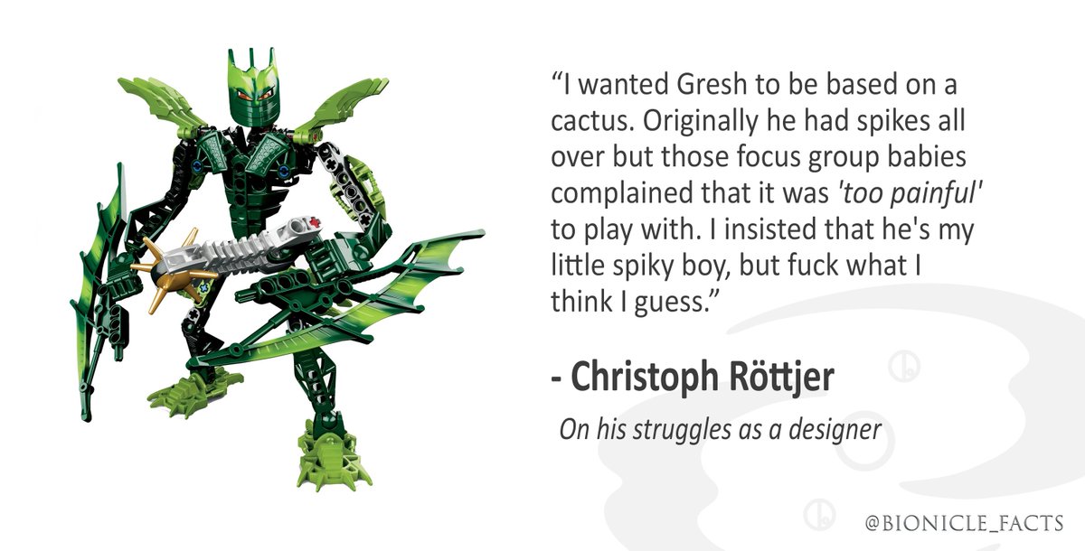 Bionicle_Facts's tweet photo. A Glatorian set designer speaks out about his career challenges. #Bionicle https://t.co/emHIBFVgX5
