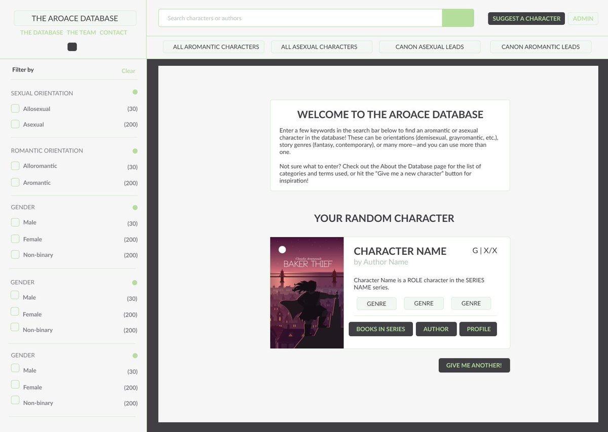 nyphren's tweet photo. spent the afternoon working on the new design for the aroace database :D here's how its looking so far https://t.co/NXZv006XVH