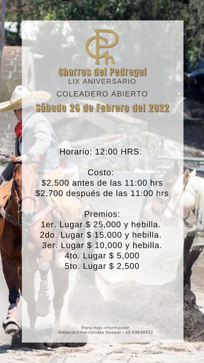 LorenzoRoel1's tweet photo. Los invito este viernes a las #Charreadas y al #Pialadero de #CharrosMayores y el sábado al #Coleadero y al #Caladero dentro del #LIXAniversario de @PedregalCharros https://t.co/e427A3zrep