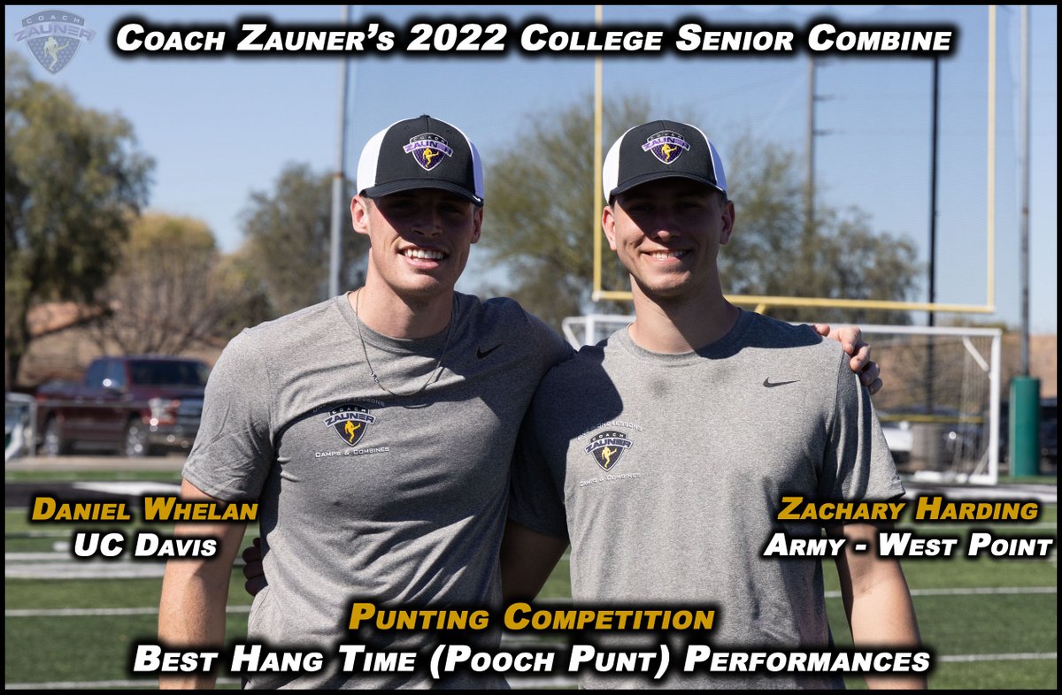 CoachZauner's tweet image. Coach Zauner's Punting  Awards.  Jake Julian (E. Michigan) &amp;amp; Ryan Wright (Tulane) voted by the Punters as the two, having the Best Directional Punting Performances. Daniel Whelan (UC Davis) &amp;amp; Zachary Harding (Army) Best Hang Time / Pooch Punt Performances. Congrats to All Winners