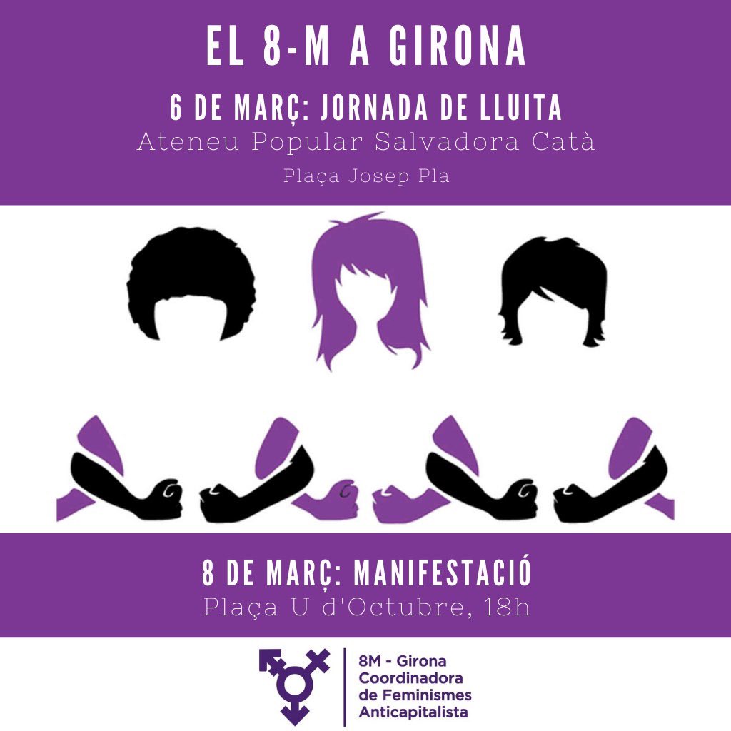 LesMalapecora's tweet photo. @8mgirona 
6M : jornada de lluita al @SalvadoraCata hi haurà tallers+xerrades+dinar+contacontes infantil+preparem-nos pel..
8M: mani 18h plaça 1 octubre 
Fartes de sostenir allò insostenible https://t.co/tyrmnmcP7z